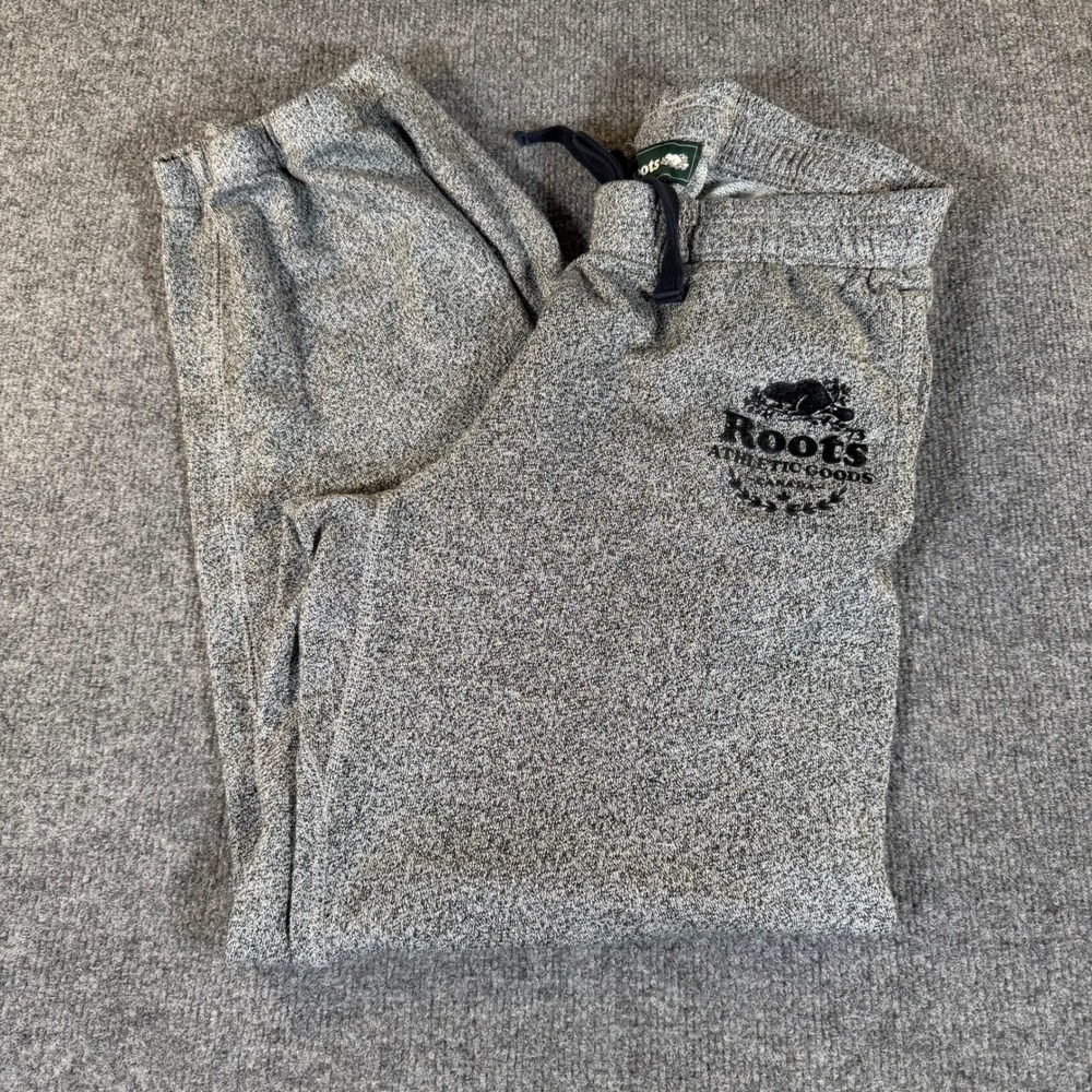 Roots Athletic Goods Salt and Pepper Grey Jogger Sweatpants Mens Medium #3999